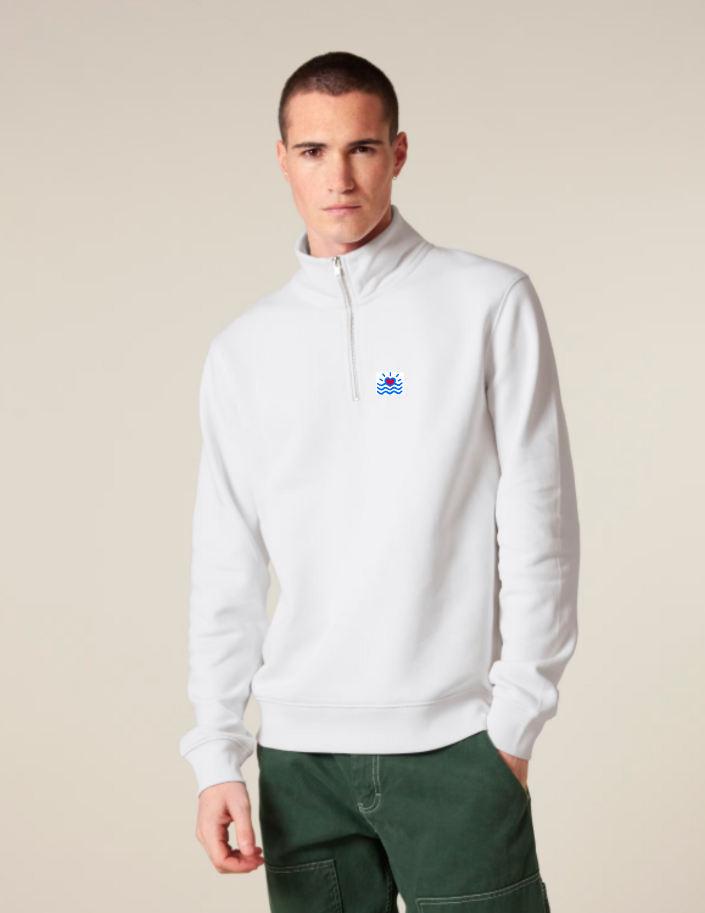 Sweatshirt à col montant (unisexe) coupe normal