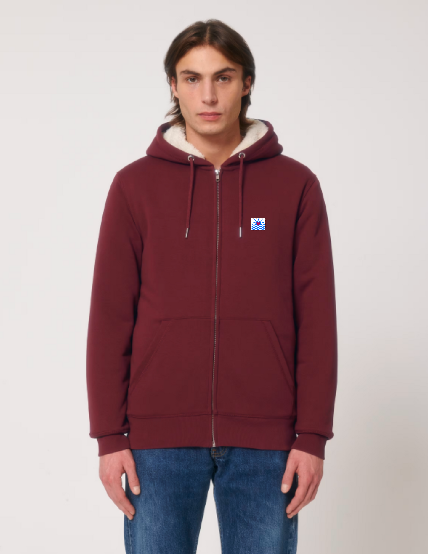 Sweatshirts unisexes doublé en sherpa avec fermeture éclair