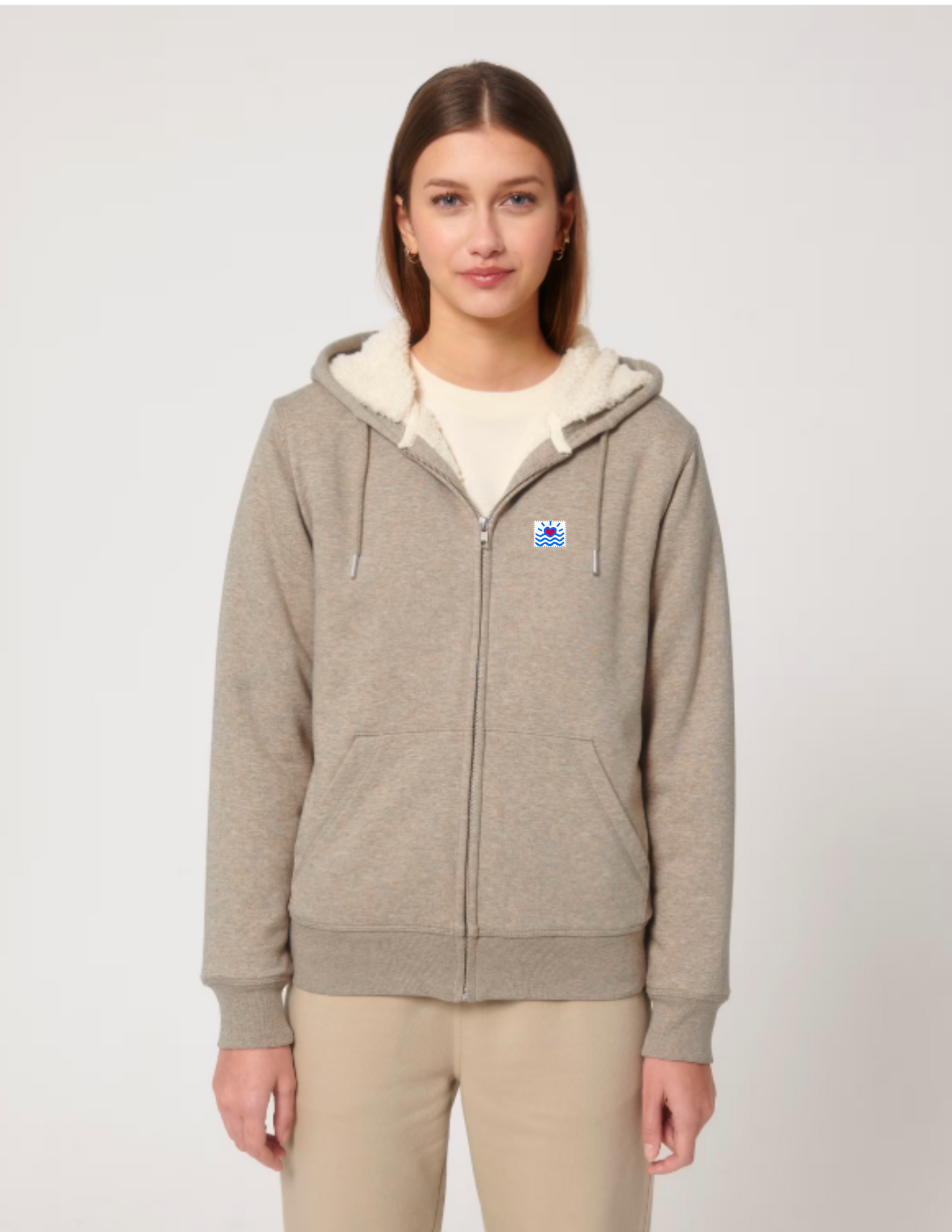 Sweatshirts unisexes doublé en sherpa avec fermeture éclair