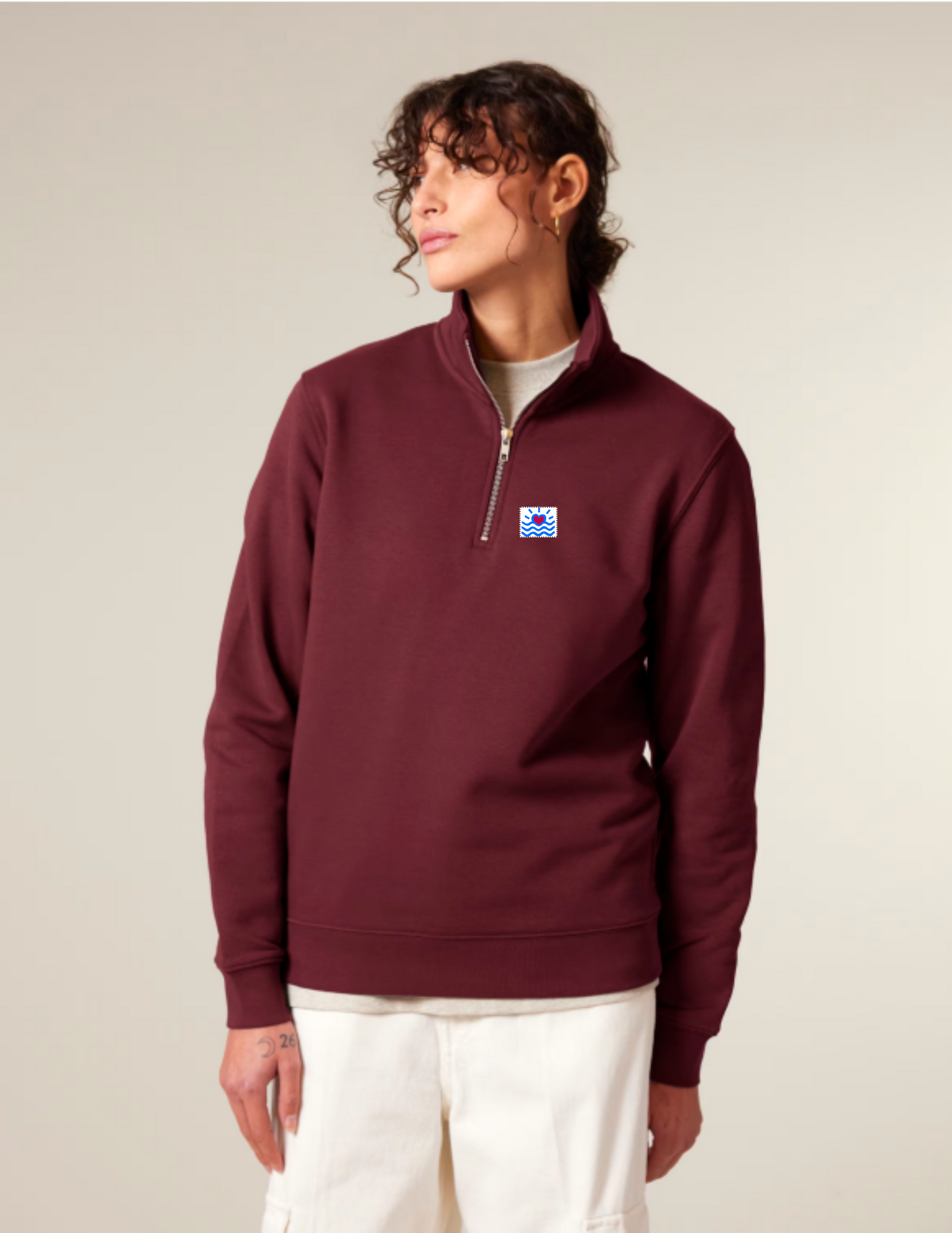 Sweatshirt à col montant (unisexe) coupe normal