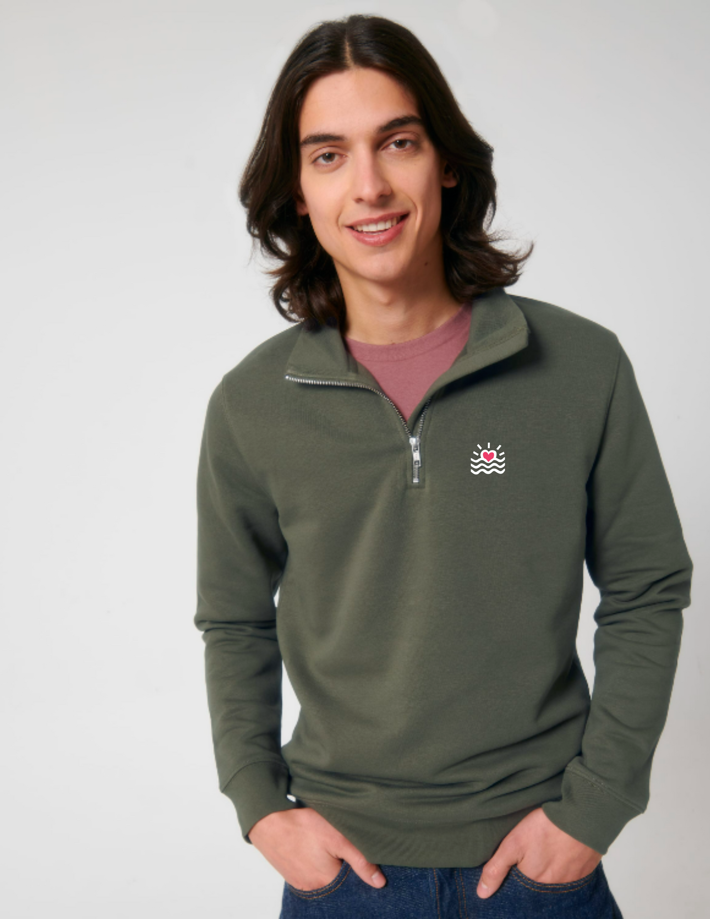 Sweatshirt à col zippé homme