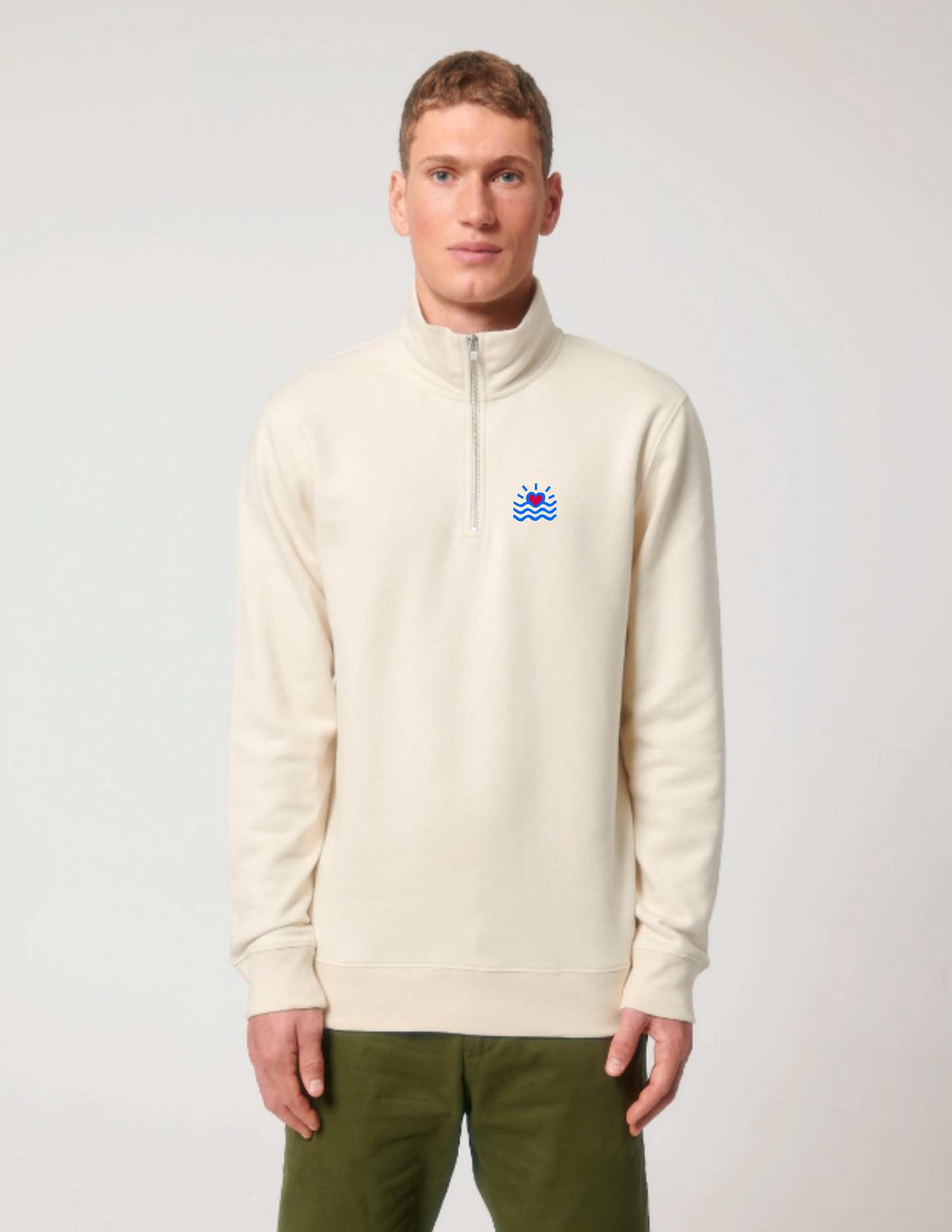 Sweatshirt à col zippé homme