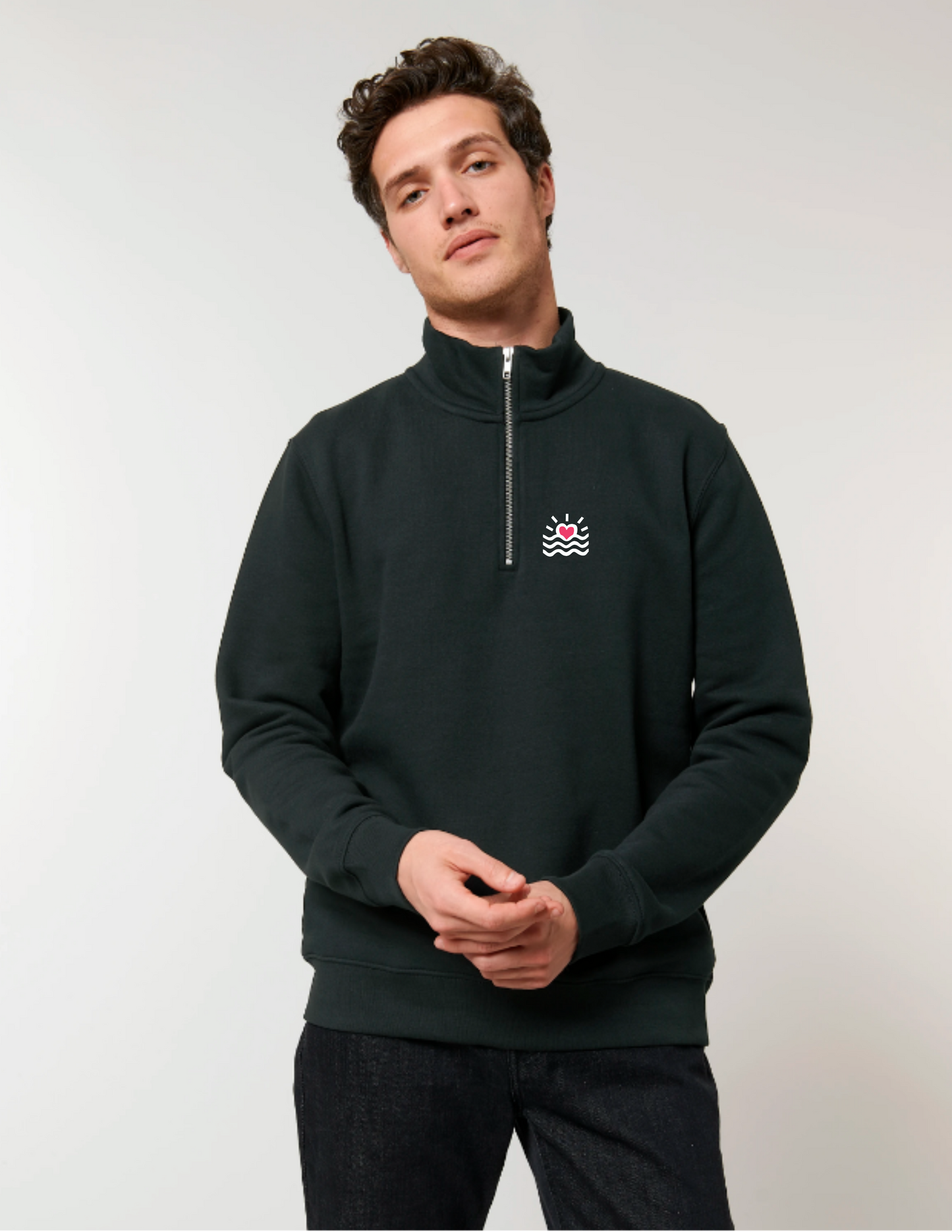 Sweatshirt à col zippé homme