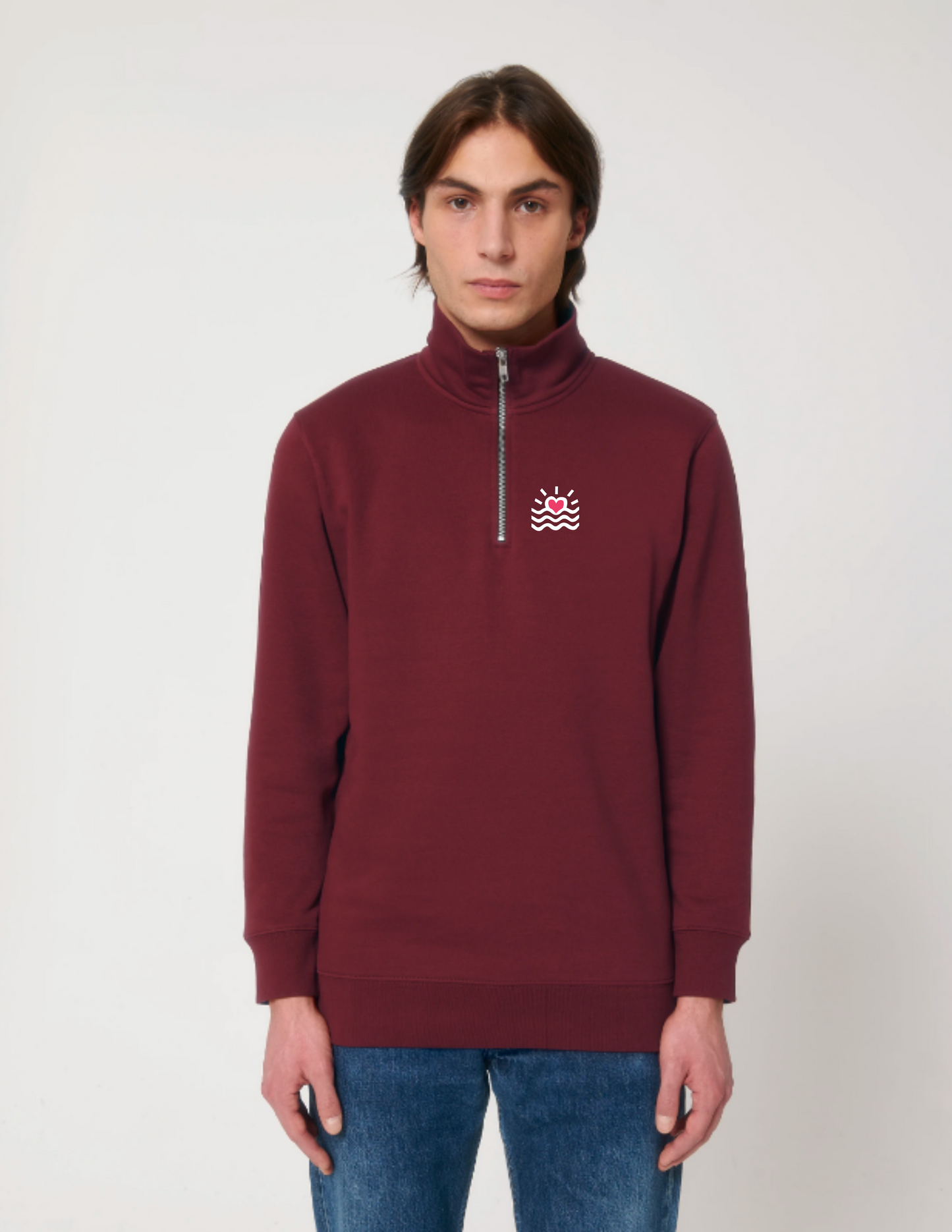 Sweatshirt à col zippé homme