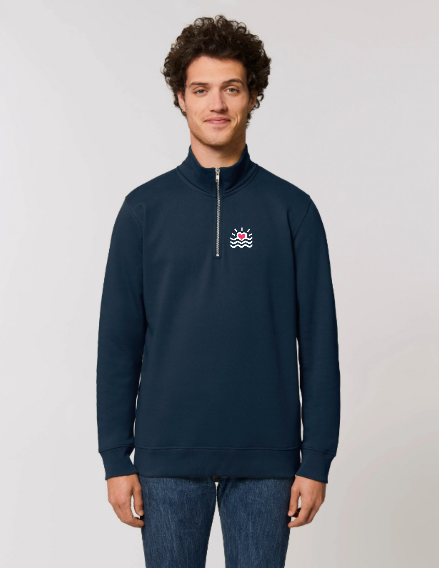 Sweatshirt à col zippé homme