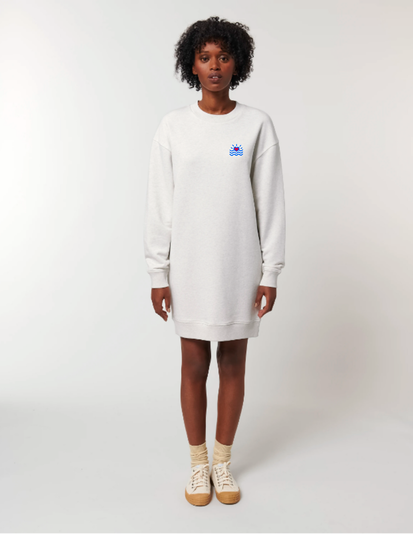 Robe sweatshirt oversize à col rond pour femme