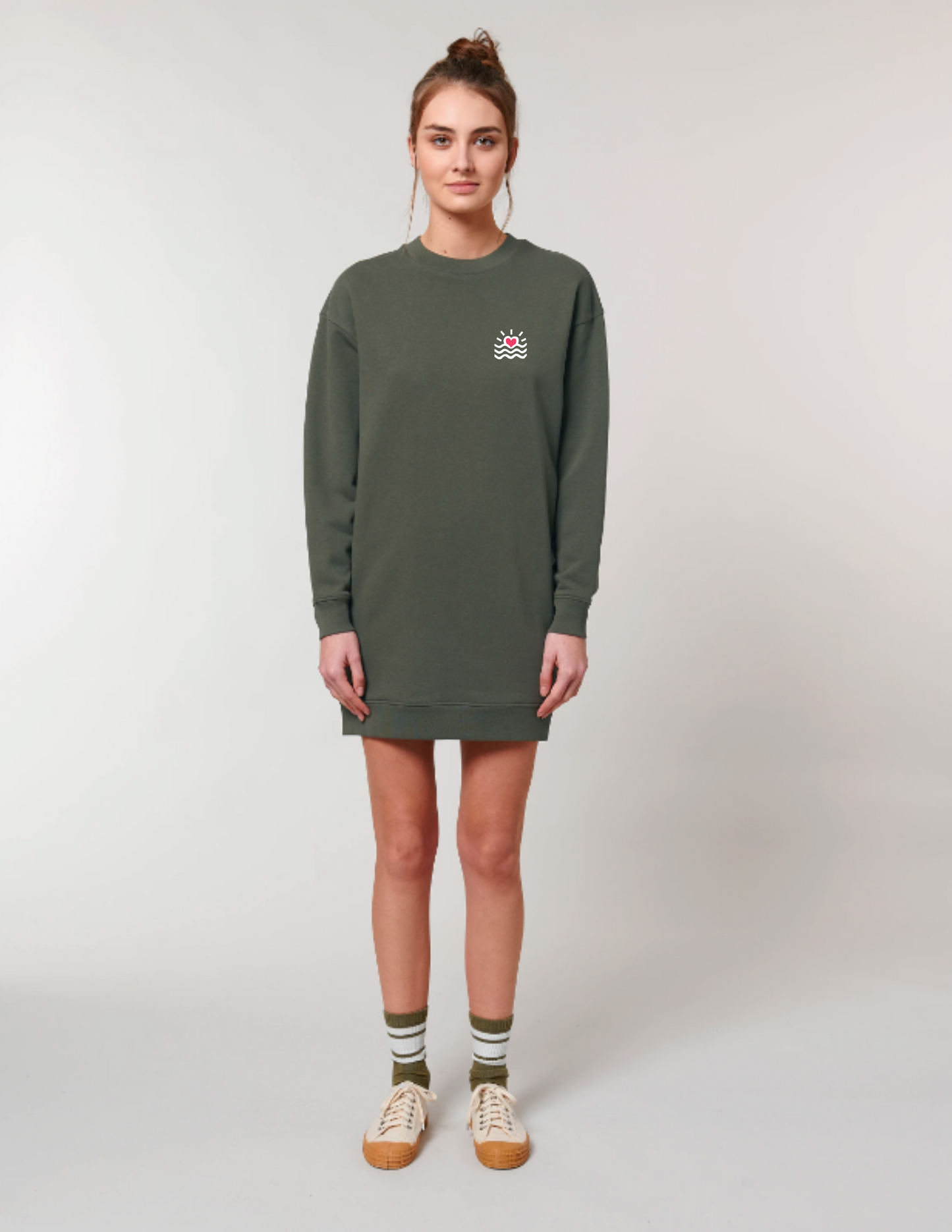 Robe sweatshirt oversize à col rond pour femme