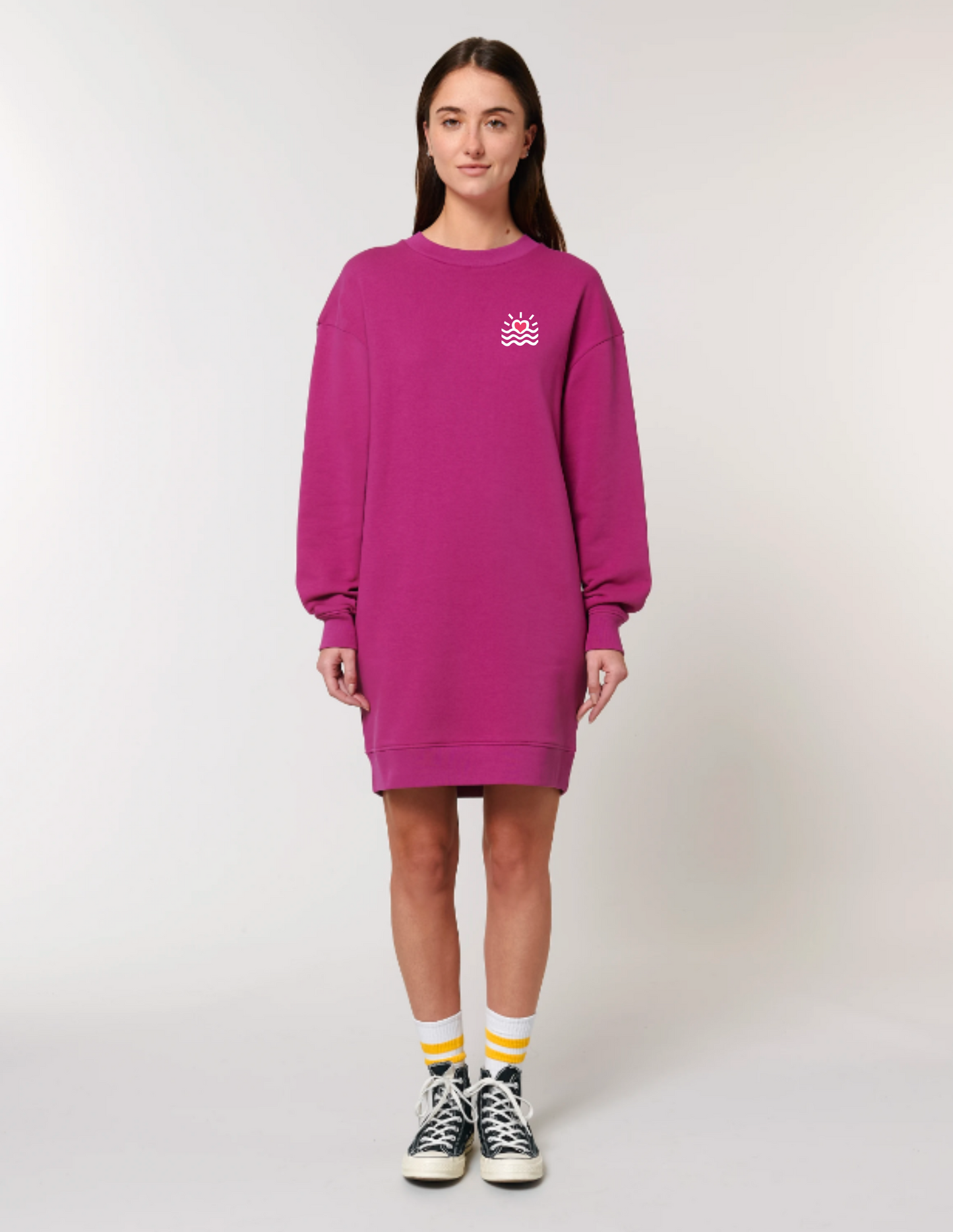 Robe sweatshirt oversize à col rond pour femme