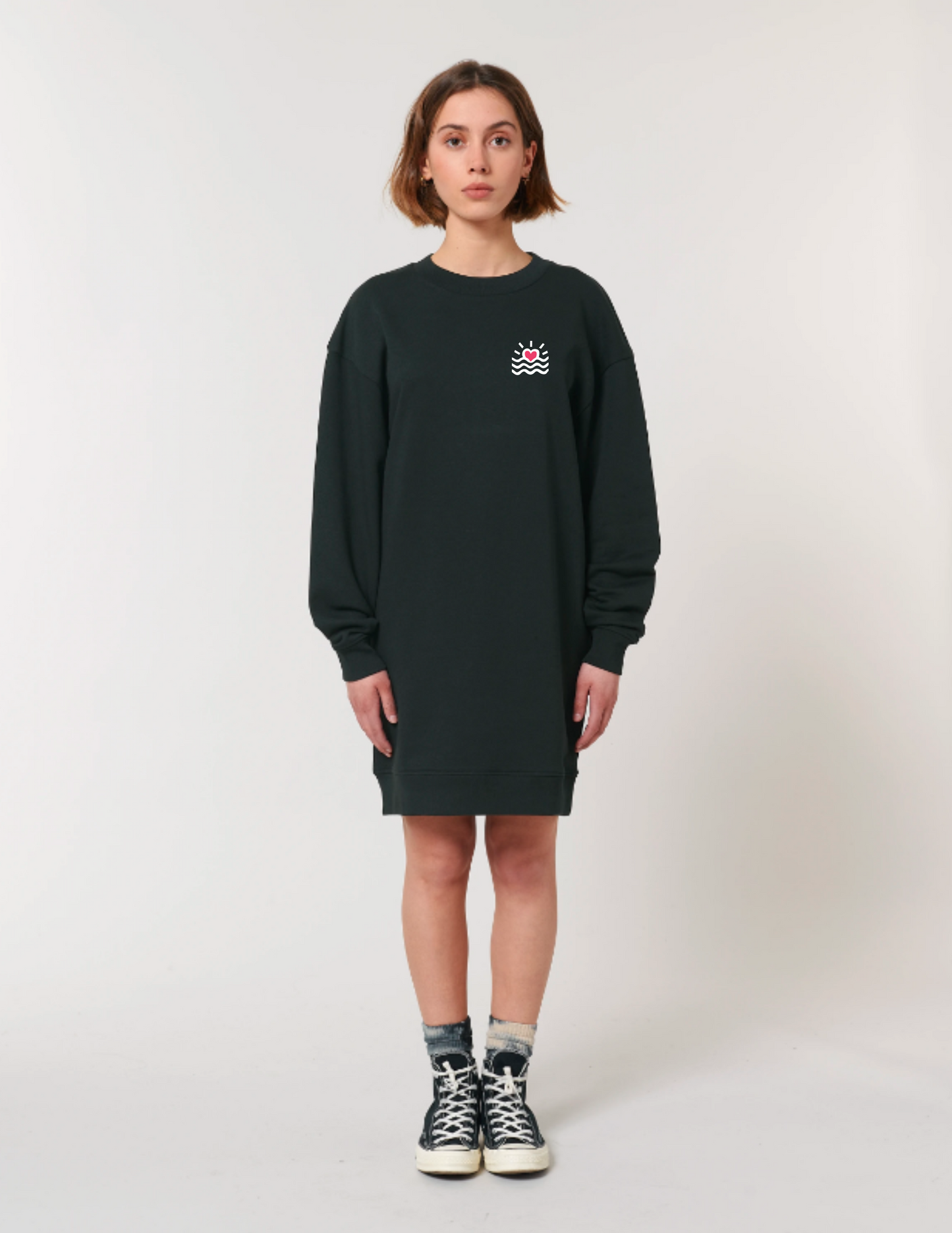 Robe sweatshirt oversize à col rond pour femme