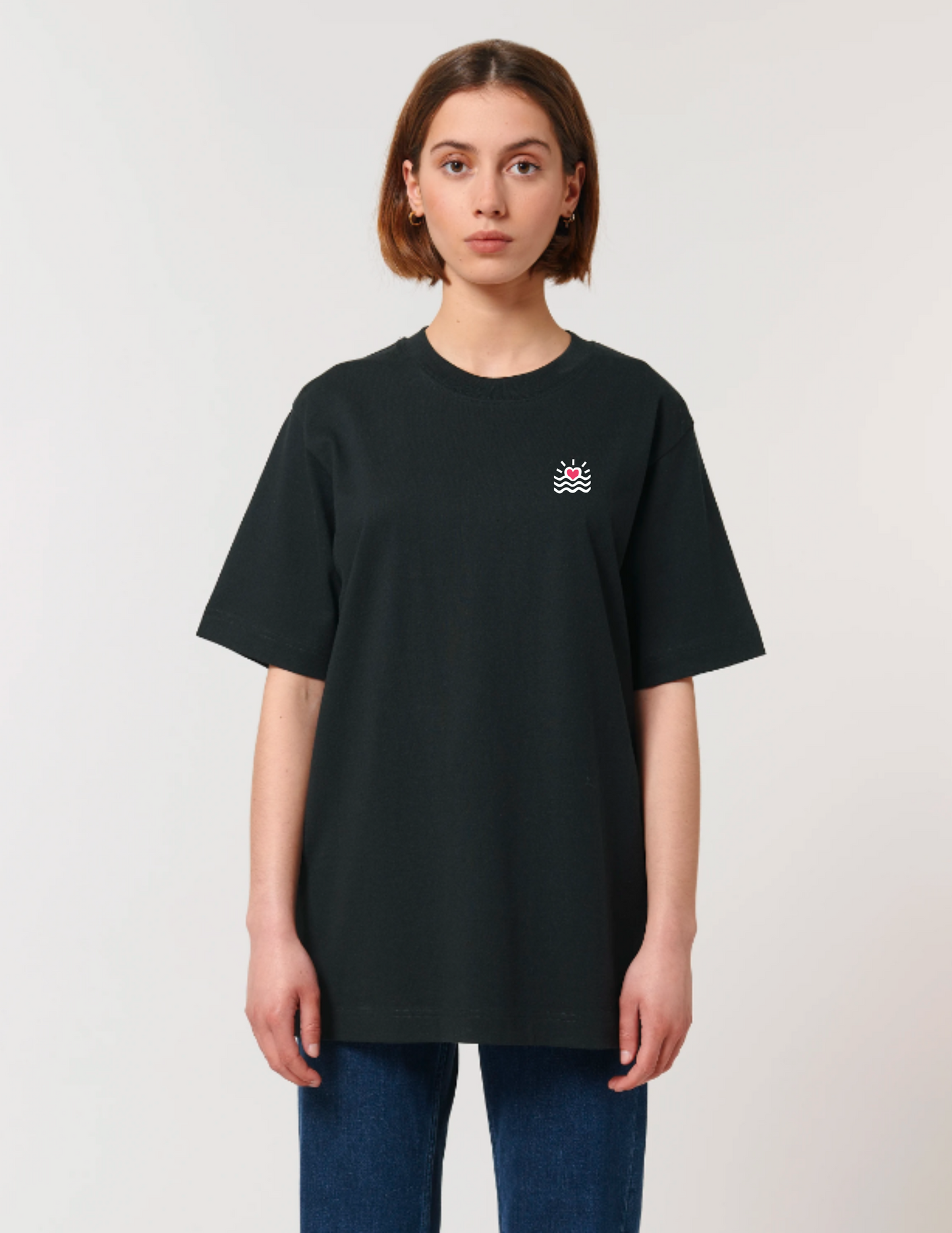 T-shirt bianca oversize Love Signature x Fregate (Unisex)