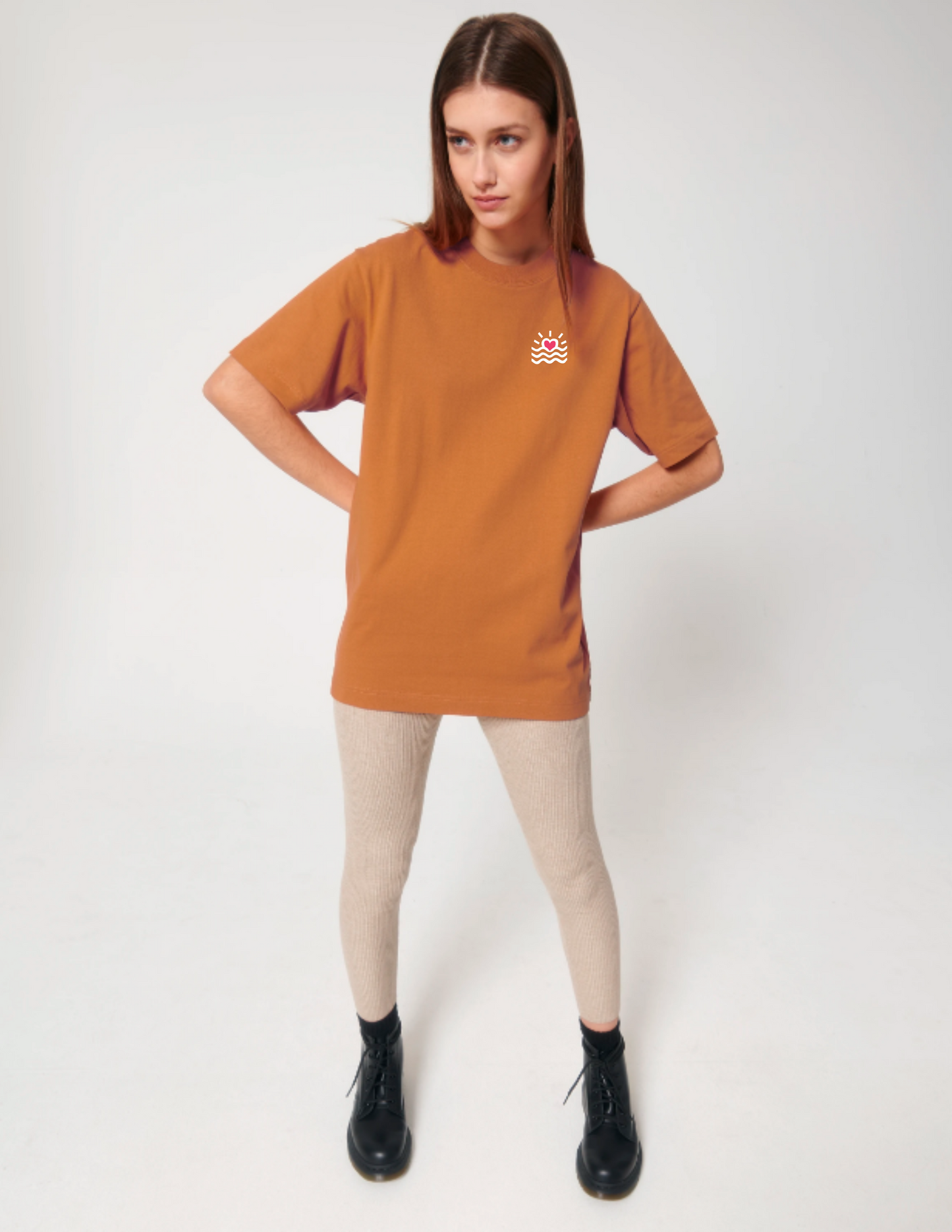 T-Shirt Oversize weiß Love Signature x Fregate (Unisex)