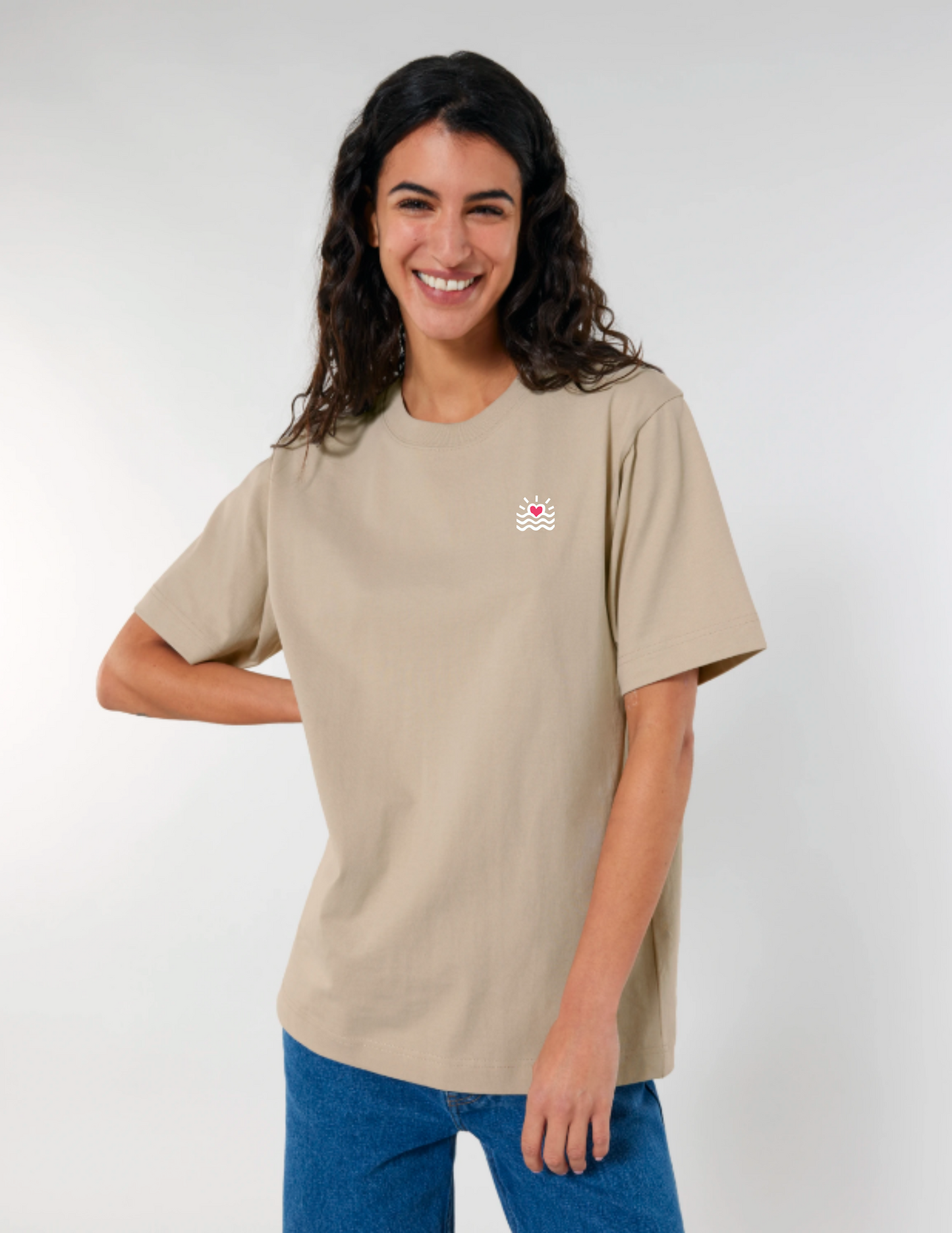 Tee shirt épais Oversize coeur d'été (Unisexe) 240 GSM