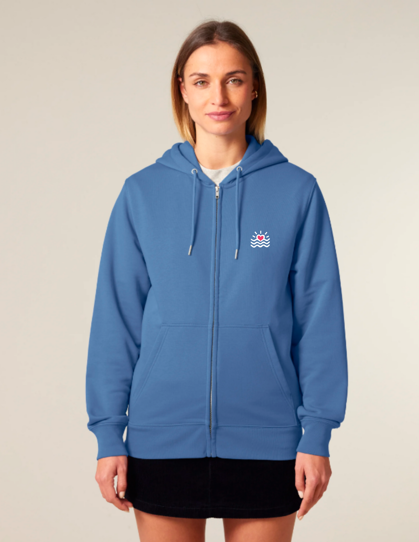 Sweatshirt zippé unisexe de coupe moyenne mi-léger