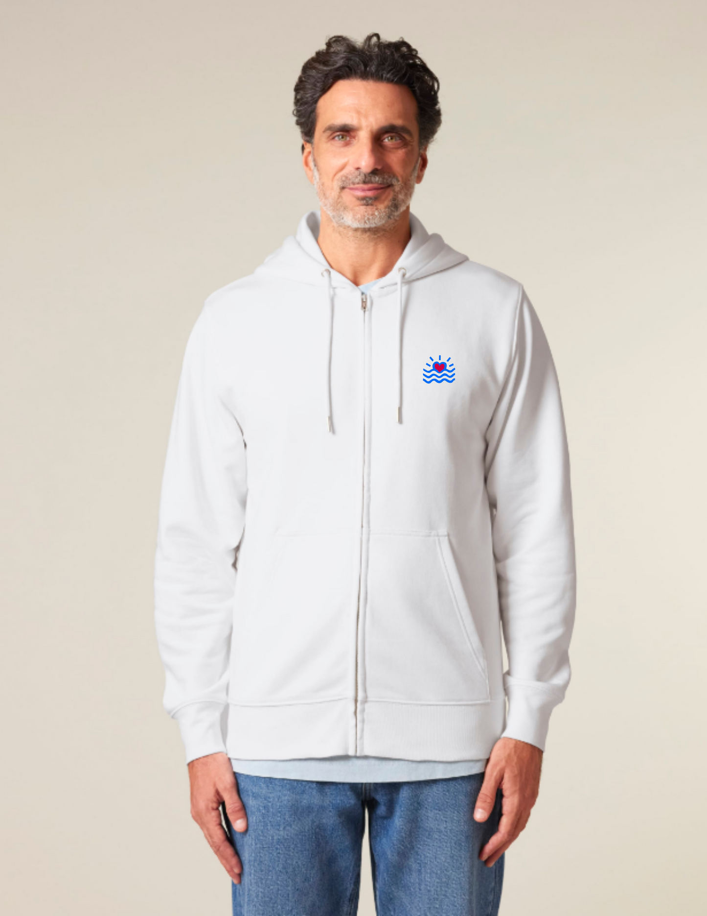 Sweatshirt zippé unisexe de coupe moyenne mi-léger