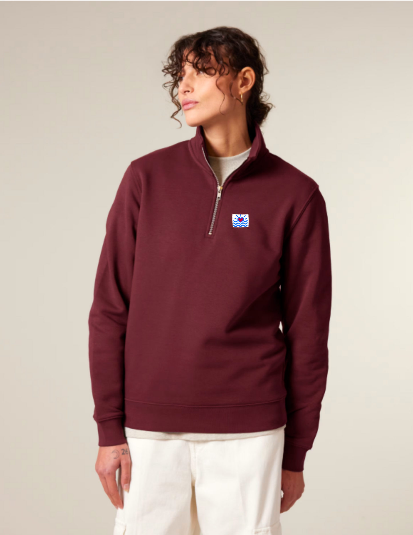 Sweatshirt à col montant (unisexe) coupe normal