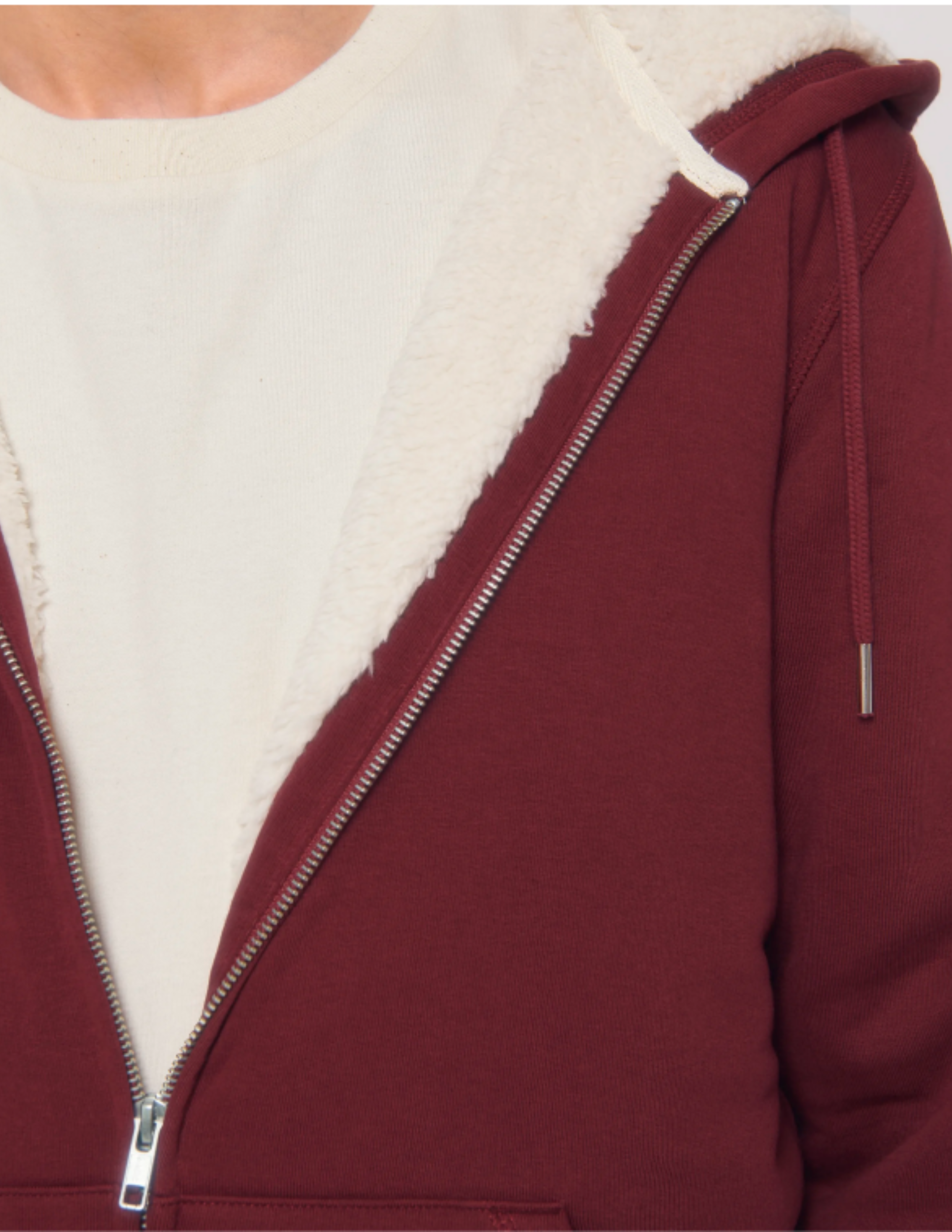 Sweatshirts unisexes doublé en sherpa avec fermeture éclair