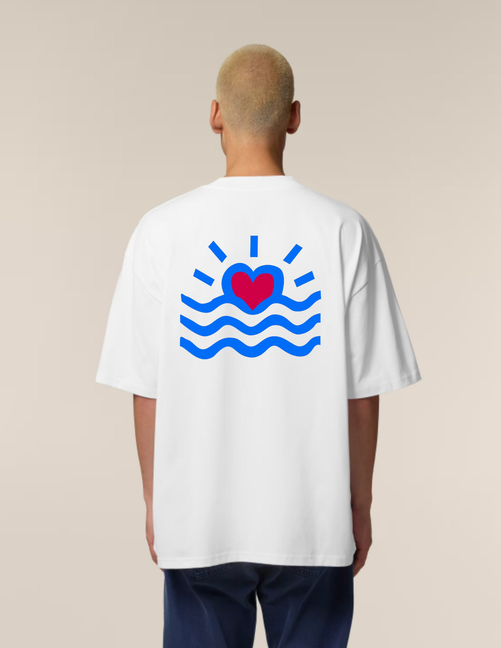 Le T-shirt unisexe surdimensionné à col montant