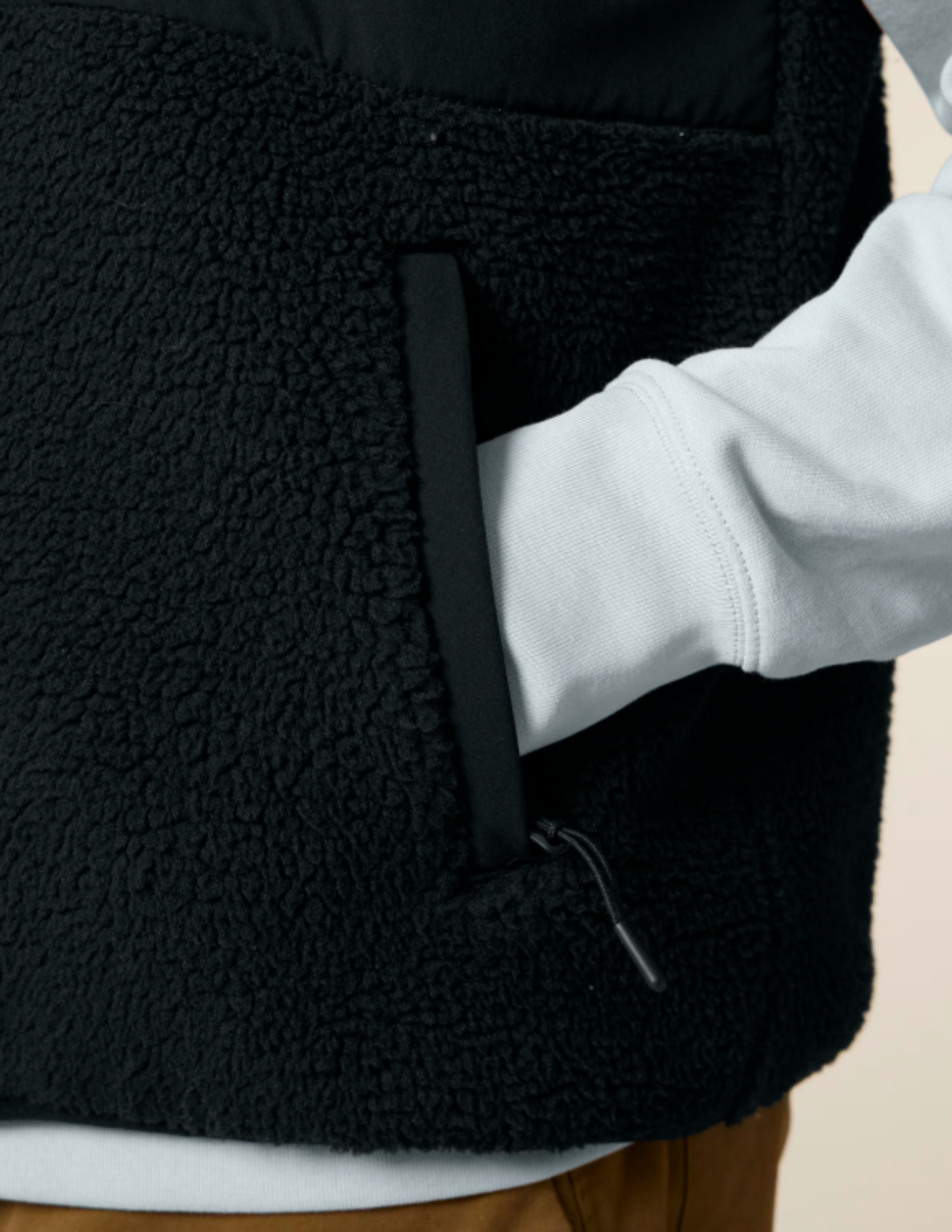 Veste sherpa sans manches unisexe