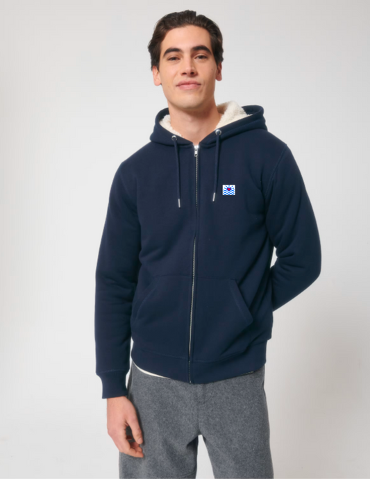 Sweatshirts unisexes doublé en sherpa avec fermeture éclair