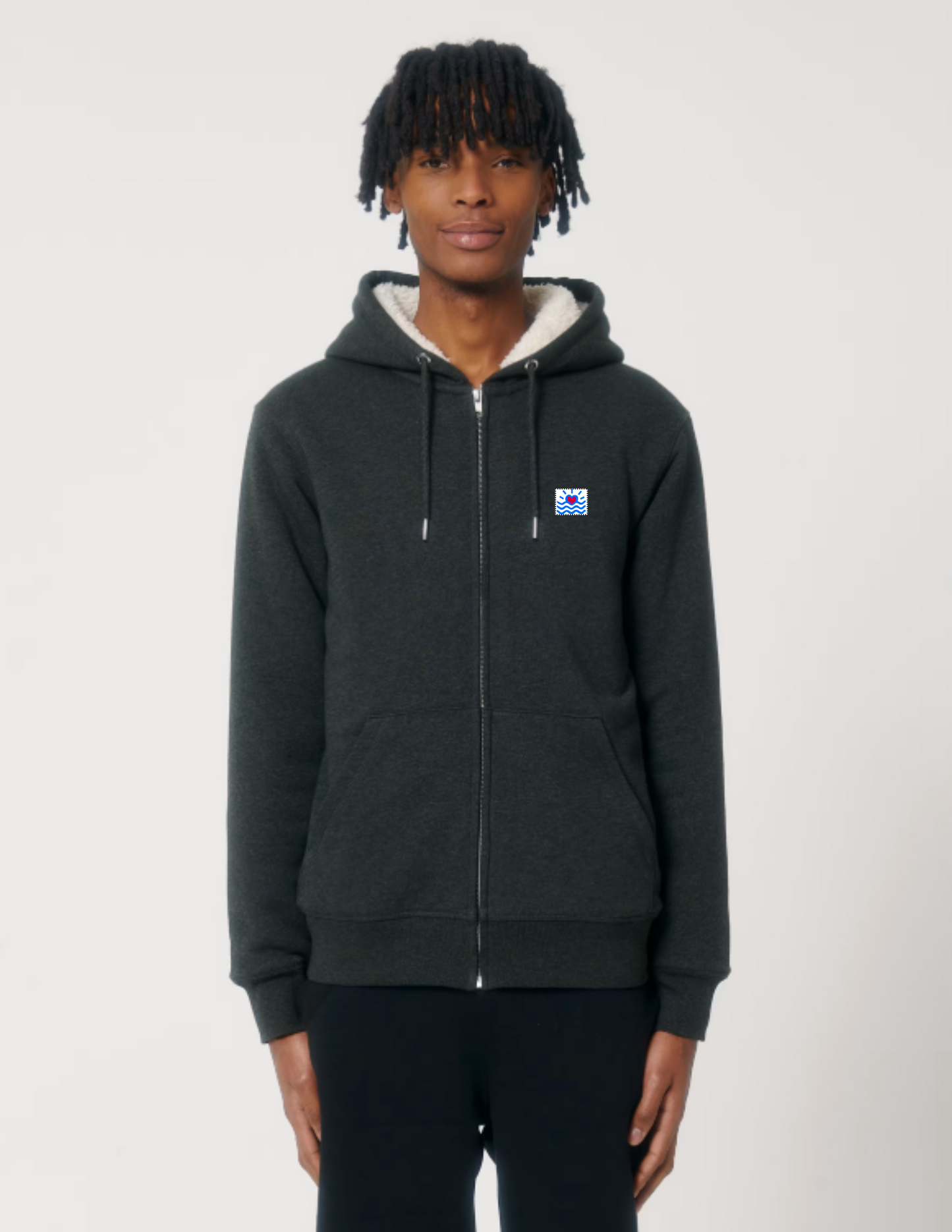Sweatshirts unisexes doublé en sherpa avec fermeture éclair