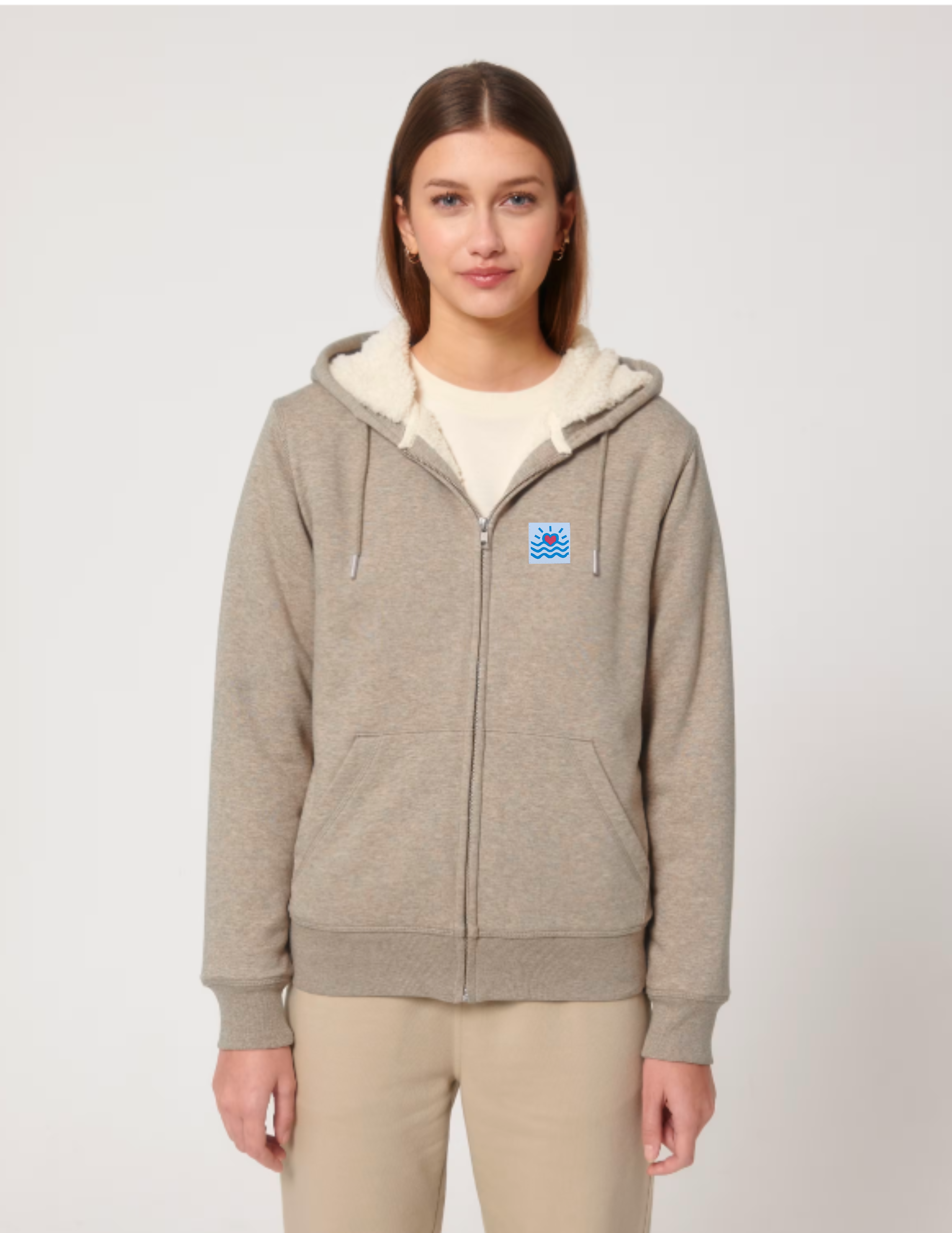 Sweatshirts unisexes doublé en sherpa avec fermeture éclair
