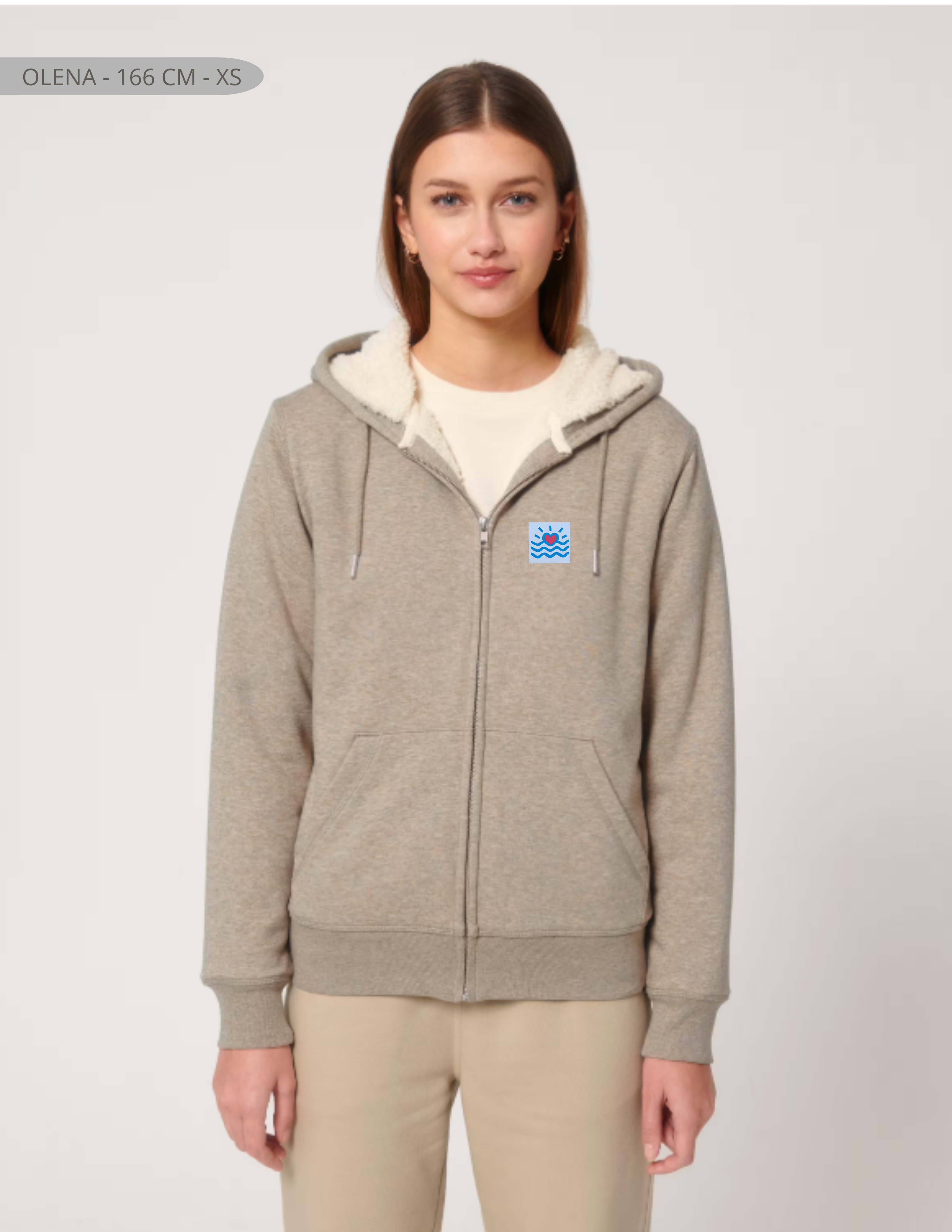 Sweatshirts unisexes doublé en sherpa avec fermeture éclair