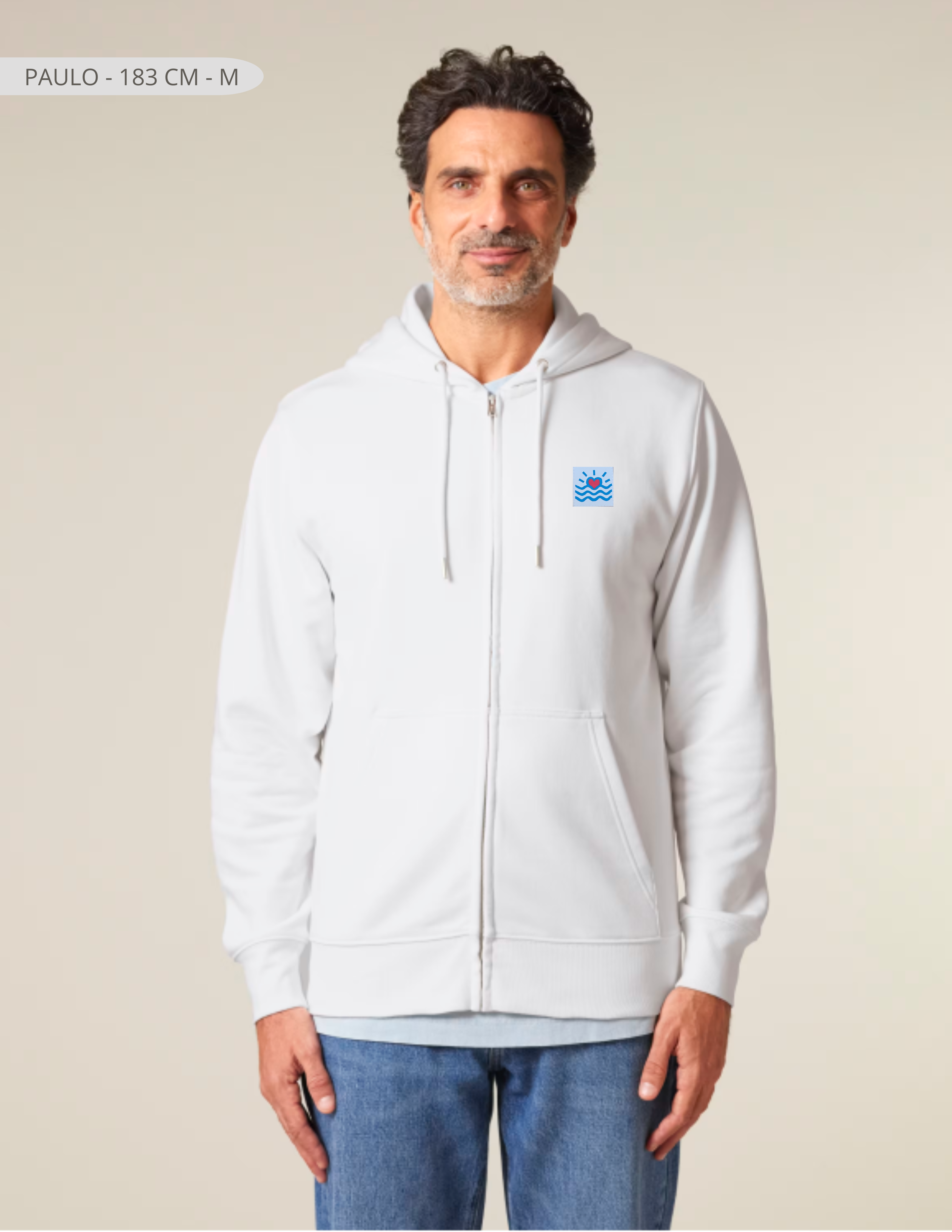 Sweatshirt zippé unisexe de coupe moyenne mi-léger