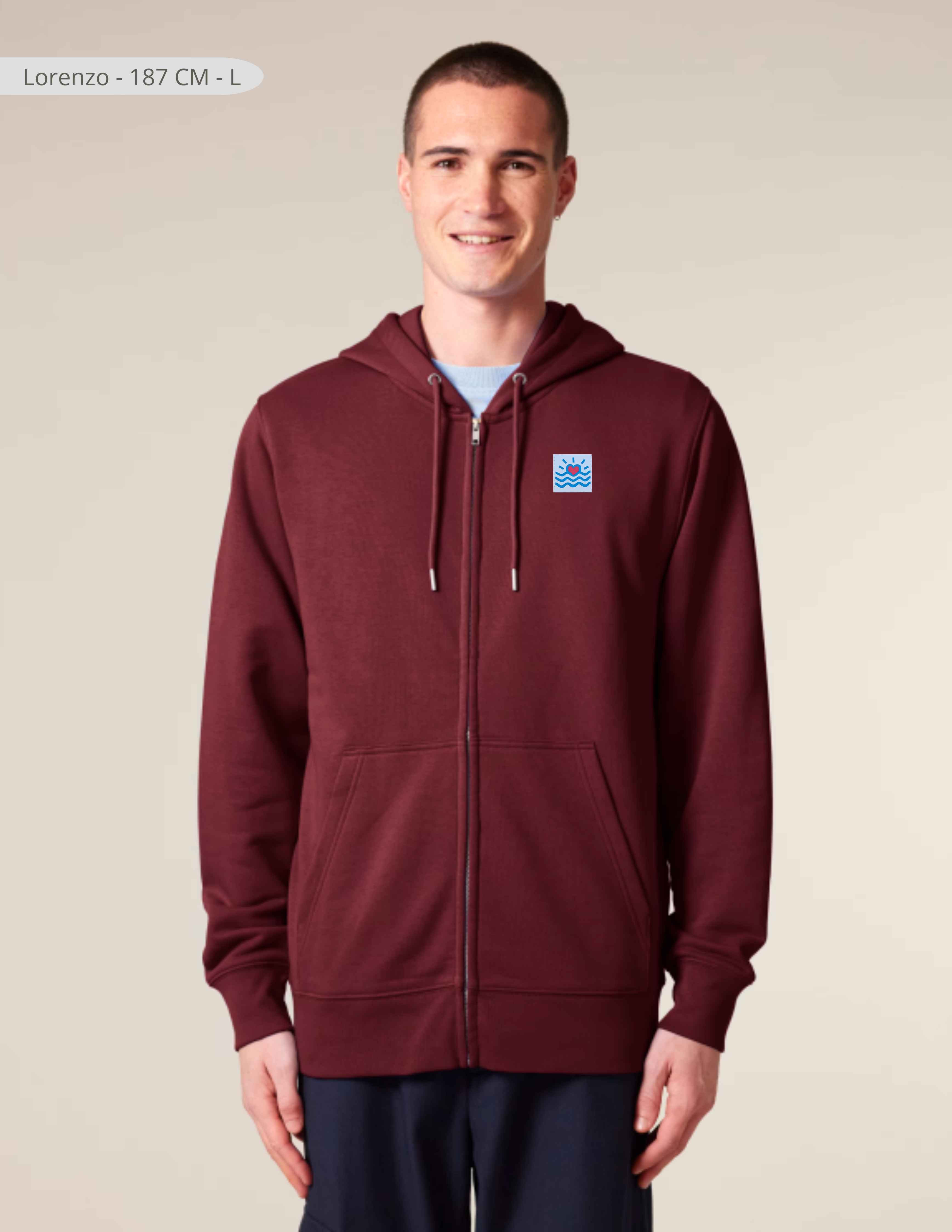 Sweatshirt zippé unisexe de coupe moyenne mi-léger