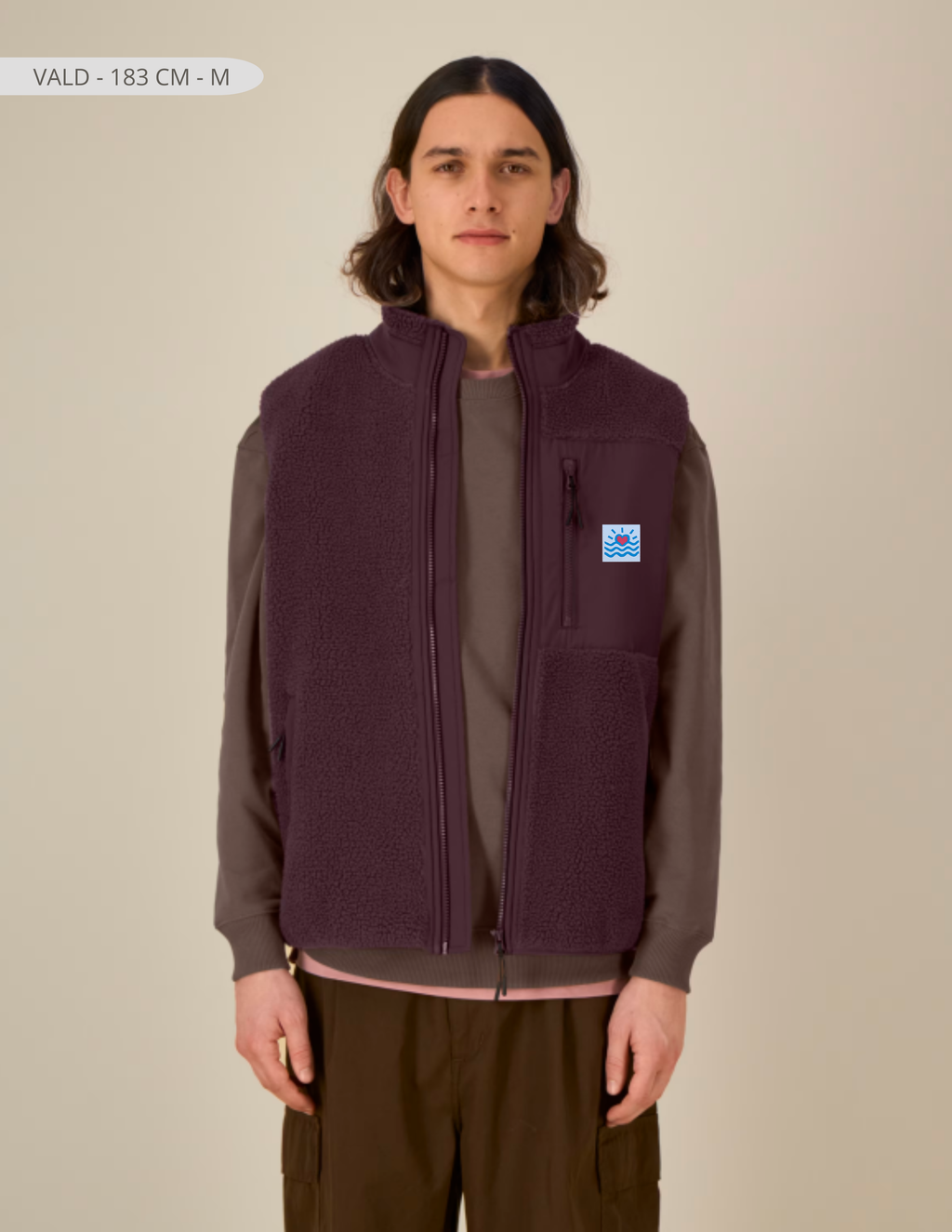 Veste sherpa sans manches unisexe