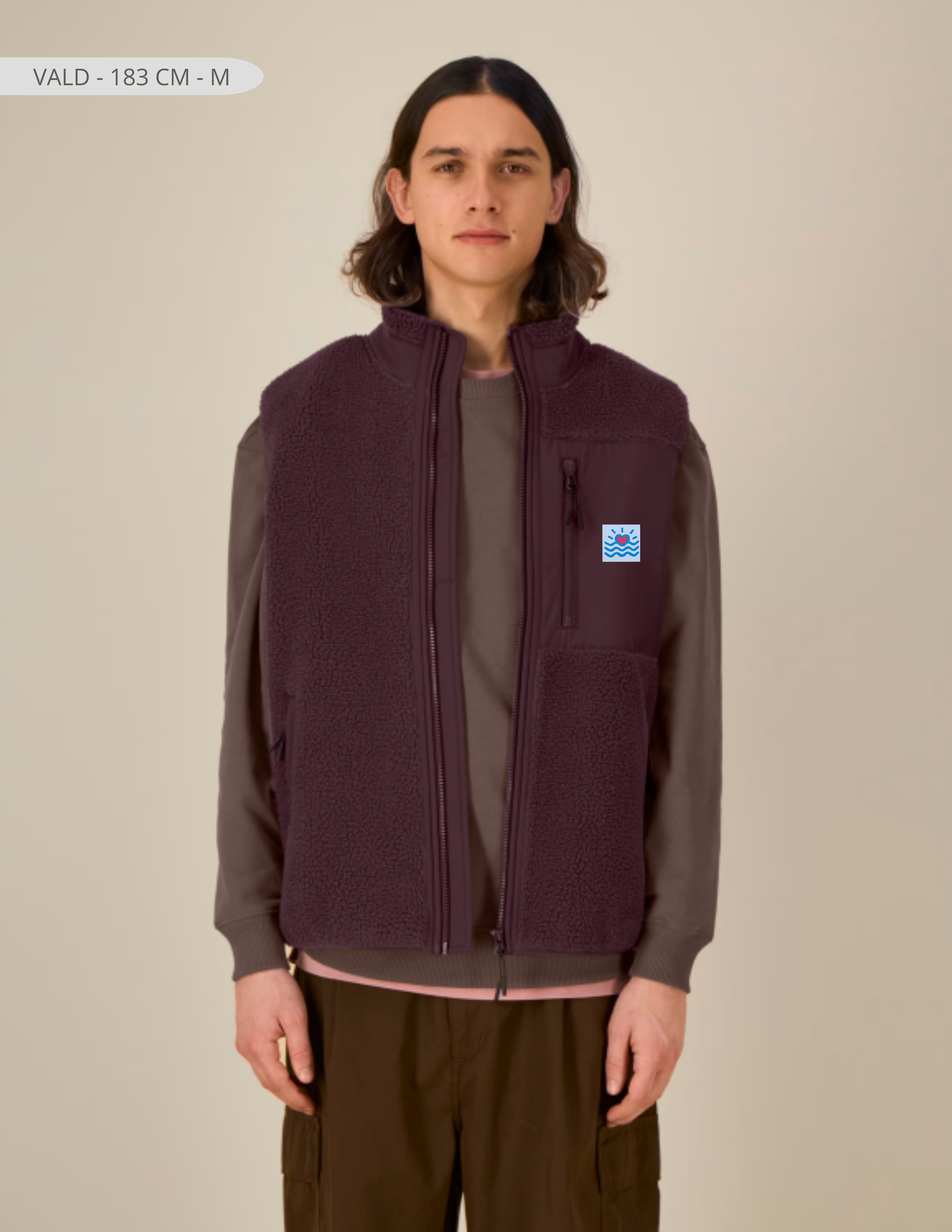 Veste sherpa sans manches unisexe