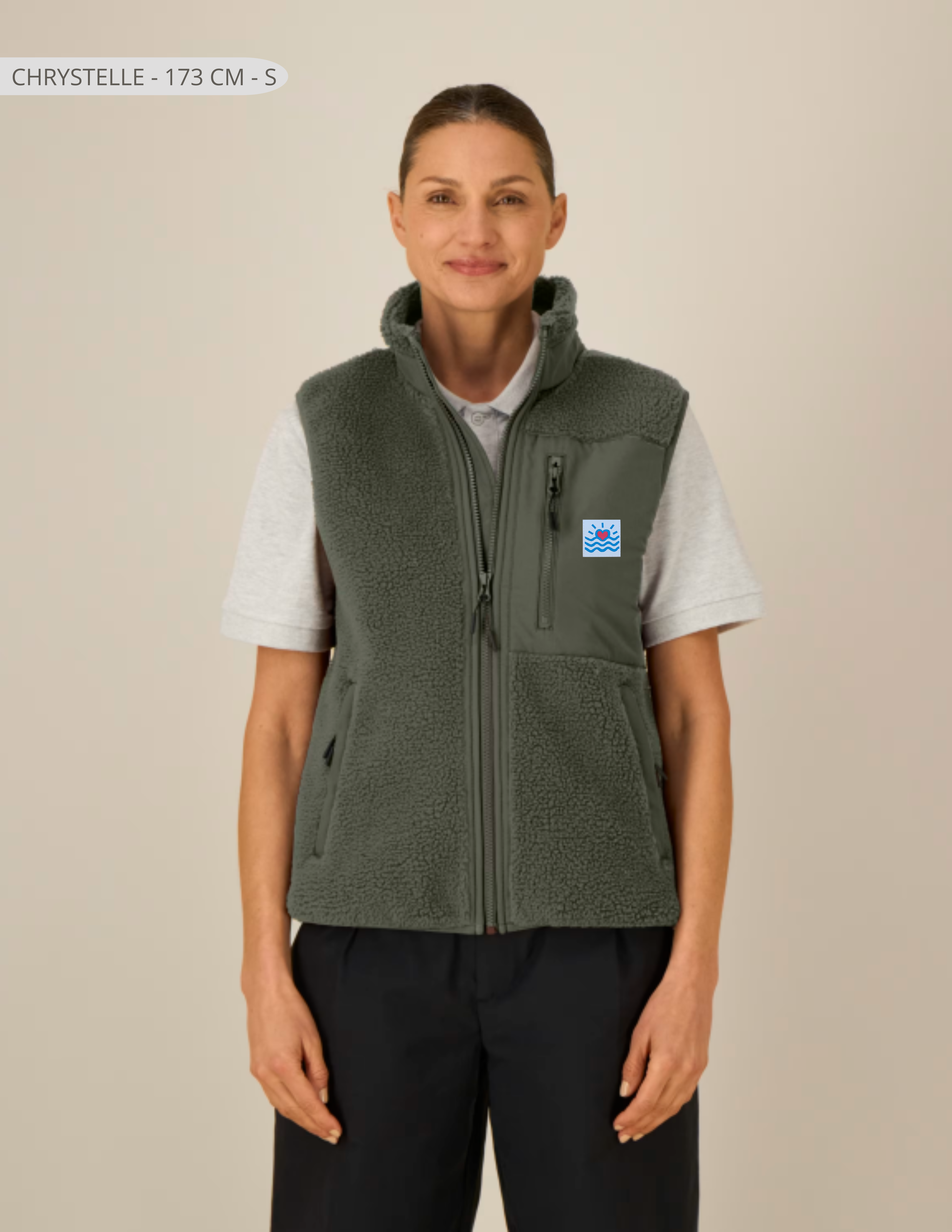 Veste sherpa sans manches unisexe
