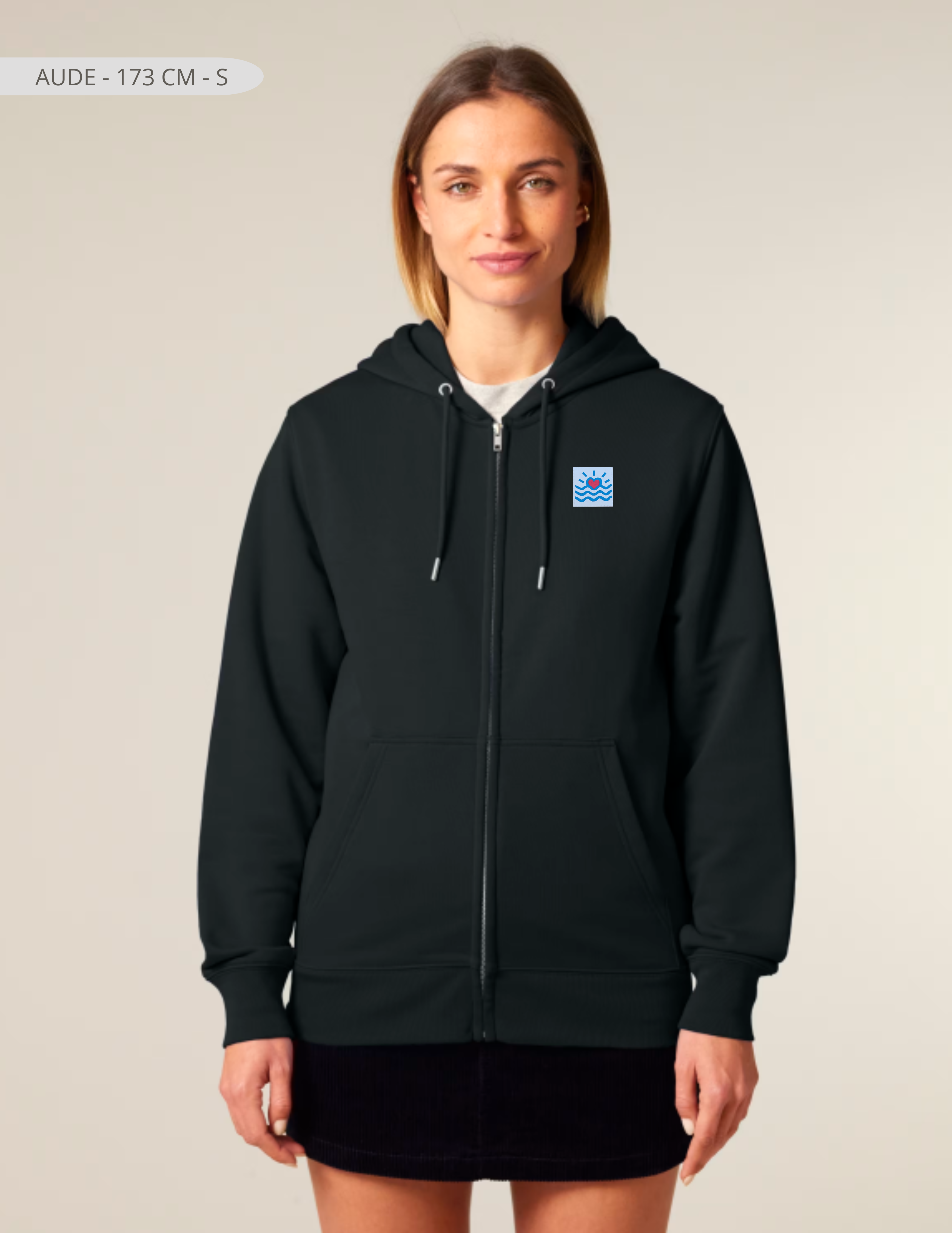 Sweatshirt zippé unisexe de coupe moyenne mi-léger